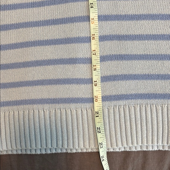 Talbots Sweater Blue Striped Size M Coastal Fisherman Mariner - Picture 6 of 6